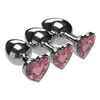 3 stks / set Multicolor Smooth Massager Anale Kralen Crystal Sieraden Hart Butt Plug Stimulator Dames Seksspeeltjes Dildo Metalen Anale Plug 220412