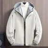 Men's Jackets 2023 Men's Hooded Jacket Spring And Autumn Korean Version Fashion Simple Solid Color Casual Men Windproof Coats