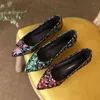 Dress Shoes 2022 Women S Pumps Natural Leather High Heels Sheepskin Upper Colorful Print Pointed Toe Womens Shoes 220425