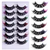 7 paires de faux cils de vison de couleur Soft Light Weight dd curl extension de cils moelleux