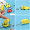 Keychains Modezubehör 20pcs gemischte Farben 3D Mini 7,5 cm Eva Beach Hole Little Schuh Schlüsselbeutel Keyring Auto Handtasche Schlüsselkette CH2198074