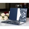 1pcs Blue White Elegant Laser Cut Wedding Invitation Greeting Card Customize Business With RSVP Cards Decor Party Supplies 220711