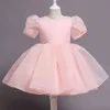 2021 Elegant Baby Girls Puff Sleeve Princess Dresses Wedding Birthday Evening Party Costume Kids Bridesmaids Infantil Vestidos G220518