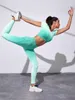 Yoga Outfit Woman Fitness Clothes Gradient Colors Crop Short Tshirt Sports GYM Leggings Plush Up Seamless Set For WomanYoga