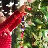 ديكورات عيد الميلاد تتنقل على الرف الأرجواني الأخضر ألعاب دمى المعلقات الأكريليك الحلي لملحقات شجرة سيارة الأكياس ديكوراتشريست