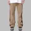 High Street Side Patchwork Khaki Pamuk Bol Men Kargo Kot Pantolon Yeni Moda Hip Hop Gündelik Düz Uzun Pantolon Pantnes T220803