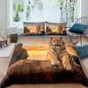 Yatak Setleri Ev Yaşayan Lüks 3D Vahşi Tiger Set Yorgan Yastık Kılıf Kraliçe ve Kral EU/US/AU/UK BOYUT