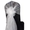 10pcs 65x275cm White Organza Chair Sashes Wedding Chair Tie Bow Hotel Party Banquet Event Chair Cover Knot Blue Pink Decoration