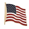 100pcs/로트 에나멜 미국 미국 국기 브로치 합금 브로치 옷깃 핀을위한 애국심