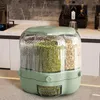 Storage Bottles & Jars Large Bin Box Rotating Separated Sealed Cereal Rice Tank Dispenser Food Container Insect-proof Kitchen OrganizerStora