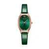 Montres-bracelets mignon élégant vert montre pour femme japon Mov't dame heures Fine mode Bracelet en cuir véritable cadeau de fille Julius BoxWr