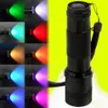 Torche LED entière Colorshine couleur changeante lampe de poche 3W alliage d'aluminium multicolore arc-en-ciel torche pour la fête à la maison Holiday268C