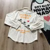 Broderad Flying Duck Human Made Denim Fashion Shirt Men 1: 1 Högkvalitativ mänsklig gjord kvinnor vintage tees par skjortor