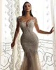 Сексуальное свадебное платье для русалки с иллюзионным лифом с длинным рукавом без спинки кружева в органзах Аппликация формальный случай Пользовательская длина пола de Mariee