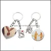 Party Favor Event Supplies Festive Home Garden Sublimation Couple Keychain Metal Letter Engraving Charm Heart-Shaped Key Ring Romantic Val