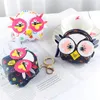 Mini Backpack Key Chains Coin Purse Keychains Rings Brown Flower Leather Owl Car Keyrings Holder Fashion Pouches Bag Jewelry Animal Pendant Trinkets Accessories