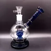 8,5 pouces bleu vert narguilés bong d'eau en verre avec pneu perc femelle 18mm petites pipes à fumer