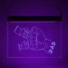 RGB personalizado LED acrílico Nightlights Dad Fist Fist Custom Family Nomes Neon Lamp for Padres Day Birthday Home Decor Presente 220623