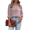 Women's Blouses & Shirts Womens Casual Solid Long Sleeve V Neck Button Down Summer Sheer Tops Athletic WomenWomen's