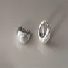 925 Sterling Silver Simple Wide Huggies Gothic Hoop örhängen Dull Polish For Women Unisex Piercing Rock Smycken öronspännen fina smycken