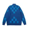Lvity męskie 23SS LVSE wysokiej jakości najwyższej jakości dzianinowy sweter bawełniany sweter poliestrowy z nadrukiem na zamek błyskawiczny