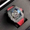 Проектируйте часы роскошные наручные часы Richa Milles Business Leisure RM3502 Автоматические механические часы с углеродным волокном.