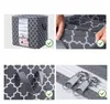 Non Woven Tyg Vikbar Täcke Hushållskläder Förvaringspåse Dammtät Quilt Organizer Hushållsartiklar