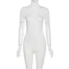 Siłownia Odzież 2022 Lato Kobiety Sexy Kombinezon Jesień Streetwear Skinny Bodycon Sport Solidne Białe Jumsy Romper Playsuit