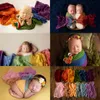 2 Colors Rainbow Cotton Yarn Wrap Newborn Stretch Swaddling Photography Props Infant Blanket Soft Photo Props Blankets For 0-2M Baby