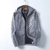 남성 디자이너 재킷 줄무늬 프린트 포켓 바람 캐주얼 야구 재킷 지퍼 후드 코트 크기 m-3xl