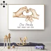 Custom Family Painting Loving Hands Personalised Canvas Art Print Personalized Gift Wall Decor for Living Room 220614