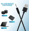 2,7ft USB DC laddningskabel 2,5 mm laddningssladd Snabb laddning Byteskabel-2 Pack