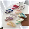 Clamps Hair Jewelry Length 13 Cm Large Gradient Color Cloud Shaped Women Acetic Acid Ponytail Claw Clips Euro Dh49D