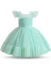 Meisjes prinsesjurk kinderen elegante bruiloft tutu prom jurken kinderen tule flare mouw communie party formele avondkleding 220707