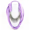 Scarves Arrival Women Fashion Garment Accessory Punk Style Rivet Pendant Necklace Scarf Jewelry Charms Solid Color262K268D