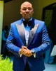 Royal Blue Men Wedding Tuxedos Classic Fit Jacket Stilig brudgum Prom Party Formell outfit One Piece