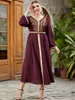 Plus Taille Robes Gold Broderie Lâche Abaya Curve Femmes Muslim Mode Dubaï Saudi Arabe Arabe Ethnique Jelleba Maroc Kaftan Parti Banquet