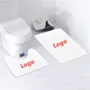 Aangepast ontwerppatroon 2-delige badkamer tapijt set niet-slip u-vormig toiletkap