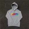 Sweatshirt Mens Rainbow Hooded Sweatshirt broderad trendig brev Löst passande sportsuppsättning Autumn Sportwear