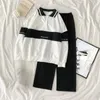 Kvinnors tvåbitar byxor Kvinnor Preppy Style 2st Set Clothes Letter Tryckt Kvinnors träningsdräkt Casual Thin Sweatshirt Lounge Wear Sport