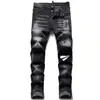 Jeans de moda para hombre diseñador negro pantalones para hombre Distressed Ripped Biker Slim Fit Motorcycle Denim para hombres Nuevo