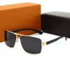 Design Sunglasses Metal Frame Fashion Sunglass For Women and Men Retro Square Lens Sun Glasses Band Polarized Eyeglasses With Case G05600