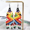 Dangle & Chandelier Women Bohemian Handmade Colorful Beaded Long Tassel Earrings Seed Bead Statement Ethnic JewelryDangle Odet22