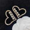 Personalità Designer Lettera Orecchino Orecchini a perno Classici Orecchini di perle Bijoux Per le donne Lady Sposa Festa Amanti del matrimonio Fidanzamento Gioielli Regalo 531