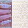 Adesivos decalques 1pc Golden Heart Designs Nail Art 3d Dia dos namorados preto adesivo vermelho adesivo Decoração para manicures Prud22