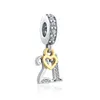 925 Mertes de charme de prata Dangle 16 18 21 30 40 50 Pingente digital Heart Bead Fit Pandora Charms Bracelet Diy Acessórios