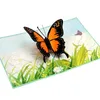 Belle carte de voeux 3D Pop Up papillons romantiques carte postale animale découpée au Laser cartes de merveille de dessin animé pour femmes femme fille fille Mo2821683