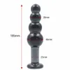Crystal Glass Dildo Fake Penis for Women Smooth Anal Beads Black Butt Plug Prostate Massager G Spot Female Masturbation Sexy T L1