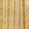 カーテンドレープカスタムカーテン豪華な高級ヨーロッパヨーロッパのフランスの黄色の黄色の刺繍糸染色布ブラックアウトチュールバランスn307curtain dra