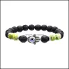 Bracelets de charme joias lava natural stone turquesa tigre olho mortimas lase manual bracelete diy vulc￣o ￓleo essencial difuso dh9sz